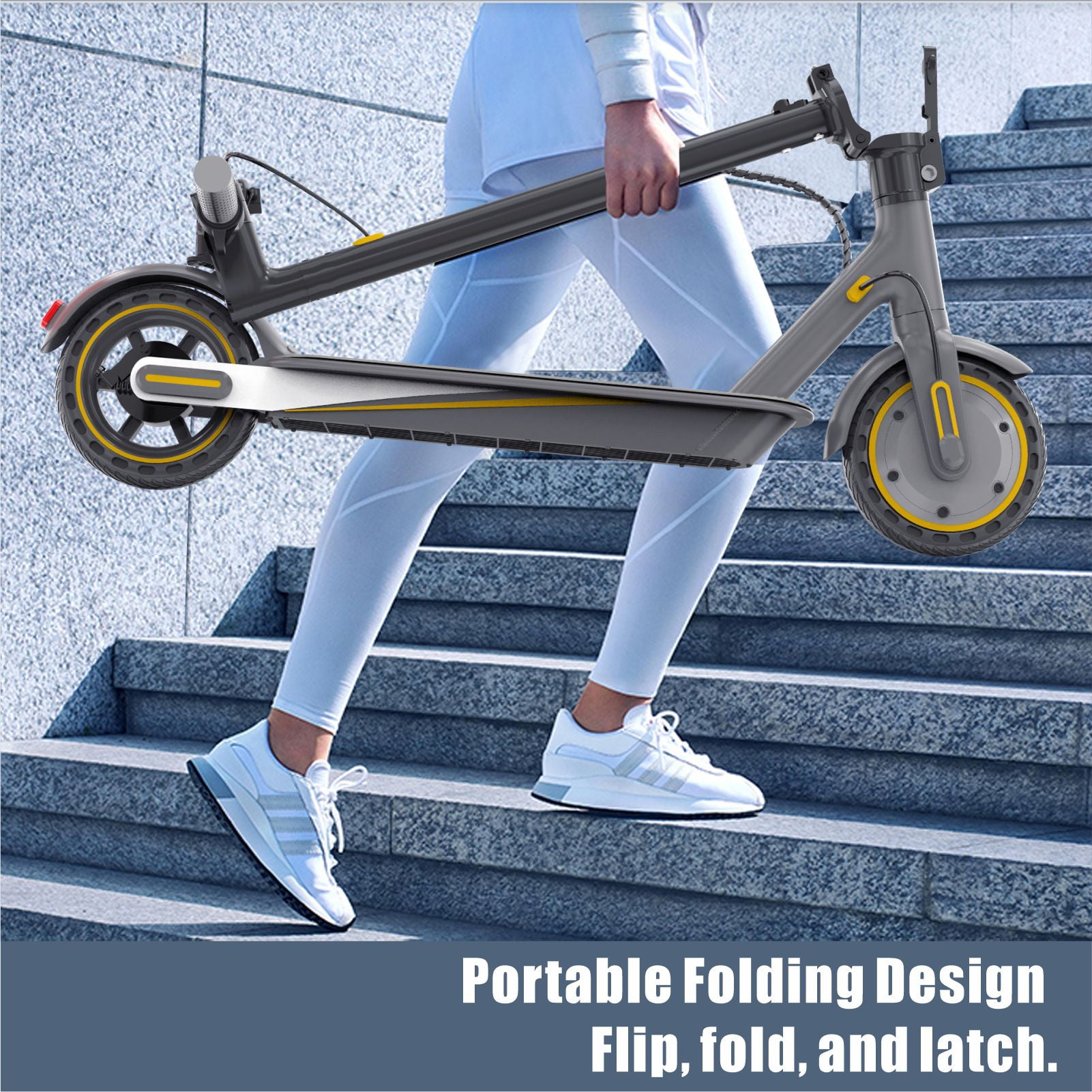 HiQiS Electric Scooter for Adults, Up to 19 MPH, 21 Miles Ranges, 350W Motor E-Scooter with 8.5" Tires, Foldable Escooter with Dual Braking and APP Control, UL Certified
