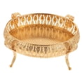 thumbnail image 4 of FONDOTIN 1Pcs Golden Gilded Iron Fruit Plate For Living Room 22X17X10.5in, 4 of 7