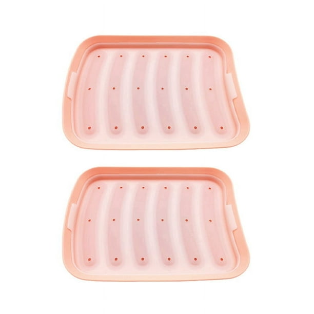 2X MáQuina de Salchichas Rosa-6 en 1, Molde DIY para Hacer Perritos Calientes, Molde de Silicona para JamóN Hecho A Mano, MáQuina de Alimentos, Utensilios de Cocina