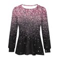 thumbnail image 4 of HKEJIAOI Tunique à Manches Longues Bouffantes pour Femmes Blouses Plissées Décontractées Col Rond T-Shirts Mode Automne 2024 S, 4 of 5