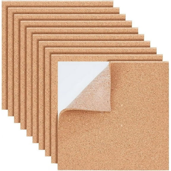 20Pack Self Adhesive CorkSheets 6x6Inch Cork Board 3mm Thick Square Cork Mat Coaster CorkSheets Tiles for Bulletin Boards Wall Decoration DIY Crafts