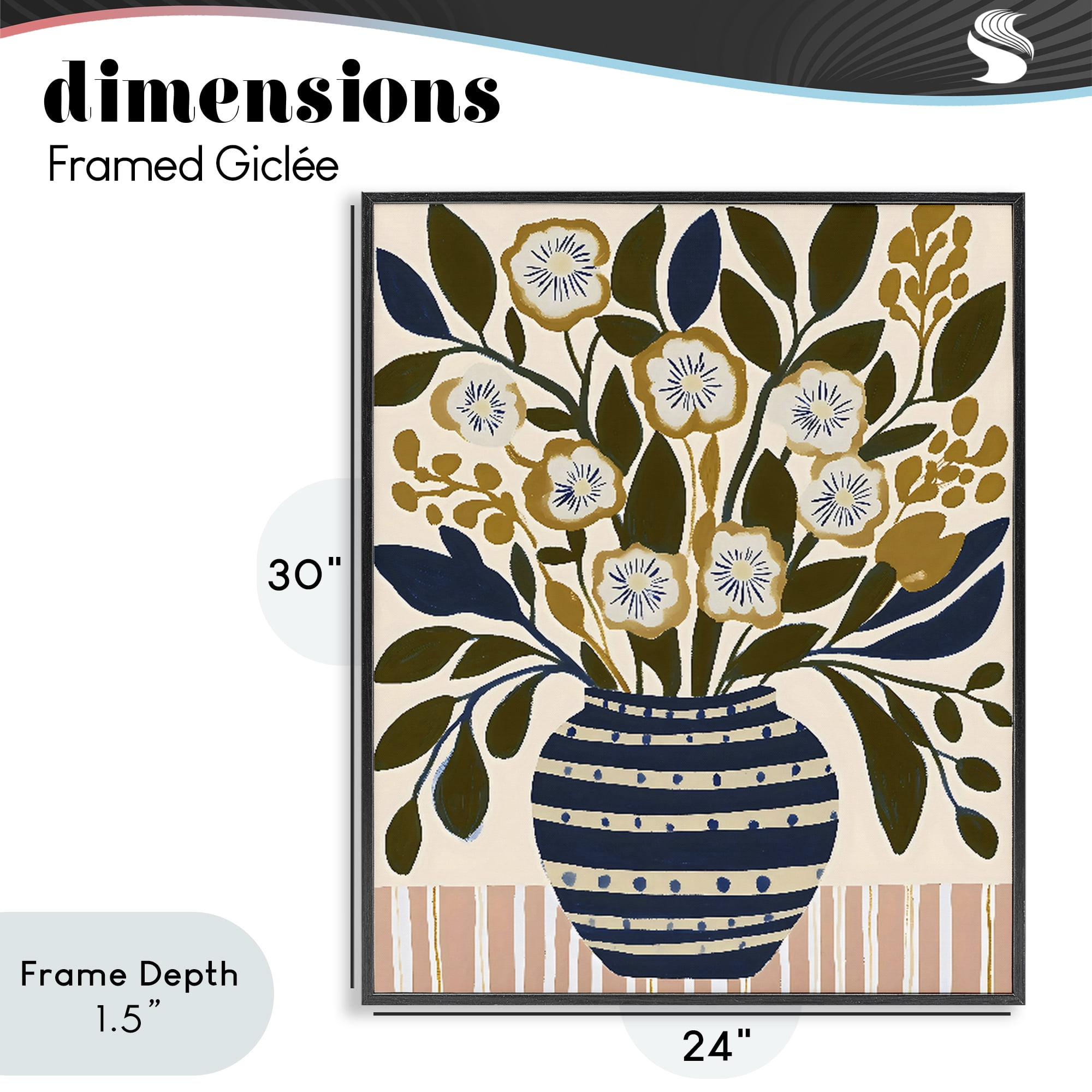 Stupell Industries Wild Bloom Boho Arrangement Black Framed Giclee Art, design by Creative Studio