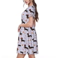 thumbnail image 2 of Lsque Dachshund Dog Puppy Print Women's Casual Dress T-Shirt Summer Short Sleeve Scoop Neck Swing Dresses, 2 of 6