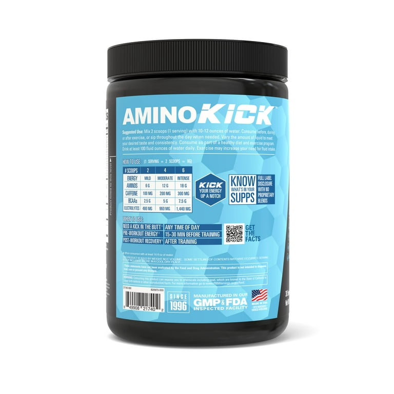 NutraBio Amino Kick - Amino Acid Energy Formula - BCAA's