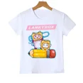 thumbnail image 4 of Camisetas de algodón para niños y niñas, camisetas con estampado gráfico de dibujos animados de anime Lanky Box, ropa para niños, camisetas de verano para bebés de 2 a 13 años, 4 of 5