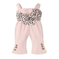 thumbnail image 1 of Combinaison Décontractée Bébé Fille Léopard Imprimé Motif Carré Col Sans Manches une Pièce Rose/bleu, 1 of 7