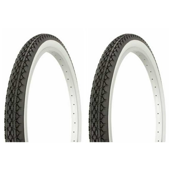 Tire set. 2 Tires. Two Tires Duro 24" x 2.125" Black/White Side Wall HF-133. beach cruiser bike Tires, cruiser bike Tires, chopper bike Tires
