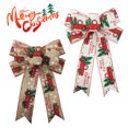 thumbnail image 1 of 2 piezas de lazos para árbol de Navidad para decoración de árbol de Navidad, lazos artesanales para interiores y exteriores (beige+color natural) ER, 1 of 5