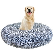 Angle View: Bessie and Barnie Signature Versailles Blue Luxury Extra Plush Faux Fur Bagel Pet/ Dog Bed