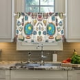 thumbnail image 2 of Yayeee Kitchen Curtains Tier Pair Light Filtering 27"x36" Rod Pocket Short Cafe Window Panel, Beige School, 2 of 7
