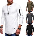 thumbnail image 2 of Mens Long Sleeve T Shirt Slim Fit Muscle Blouse Activewear Pullover Tops Tee, 2 of 8