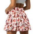 thumbnail image 4 of HELLHERO Heart Pattern Polyester Spandex Fabric Tennis Skirt with Built-in Shorts, 2 Side Pockets Comfortable Athletic Skort for Yoga Hiking Golf, 4 of 9