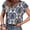 Blue, variant on Dolkfu Black Women'S Tops, Tees & Blouses Boho Keyhole Neck Pull-on Short Sleeve Blouses & Tops Pullover Paisley Retro Geometric Black,M