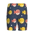 thumbnail image 5 of Naloa Cute Puffer Fish Men's Short Pajama Pants, Lounge Comfort Shorts with Elasticized Waistband and Side Pockets - Large, 5 of 9
