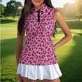 thumbnail image 4 of Uorisanigo Pink Leopard Print Women's Golf Shirt Casual Versatile Women's Dry-Fit Golf Shirts Fashionable Relaxed Workout Tops for Tennis Hiking & Outdoor Sports, 4 of 7