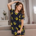 thumbnail image 3 of Naloa Sunflowers Print Women Nightgowns,Womens Loungewear,Short Sleeve Sleepwear,Comfy Ladies Nightdress, 3 of 6