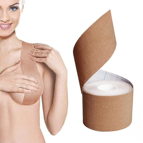 2 Rolls Breast Lift Tape, Boob Tape For Push-up Adhesive Bra Nipple Cover For All Clothes Fabric Dress Breathable Sweatproof Invisible Under Clothes