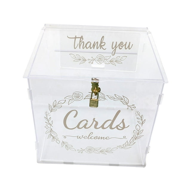 Caja de tarjetas de boda de acrílico, decoraciones, colección de tarjetas grande, tarjetero de regalo para aniversarios, recepción de bodas,
