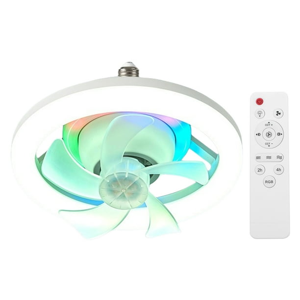 Control Remoto E27 Ventilador Enchufe LED Con Base Techo Moderno 3 Velocidades Perfil Colores Regulable/RGB Regulable para Sala Estar