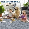 thumbnail image 3 of 2x6 Floral Kitchen Runner Rug Washable Non Slip Throw Runner for Hallway Geometric Bordered Print Laundry Bathroom Mat Soft Non Shed Rugs for Bedside Entryway, Grey, 3 of 8