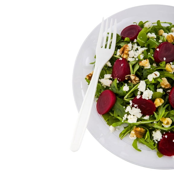 White PLA Plastic Fork - Compostable - 7" - 250 count box