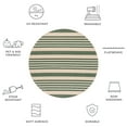 thumbnail image 6 of Safavieh Courtyard Caroline Striped Indoor/Outdoor Area Rug, Beige/Dark Green, 4' x 4' Round, 6 of 10