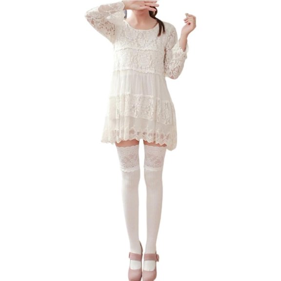 CoCoMangos Women‘s Thigh High Socks Fashion Lace Top Cotton Long Stockings Over Knee Leg Warmer