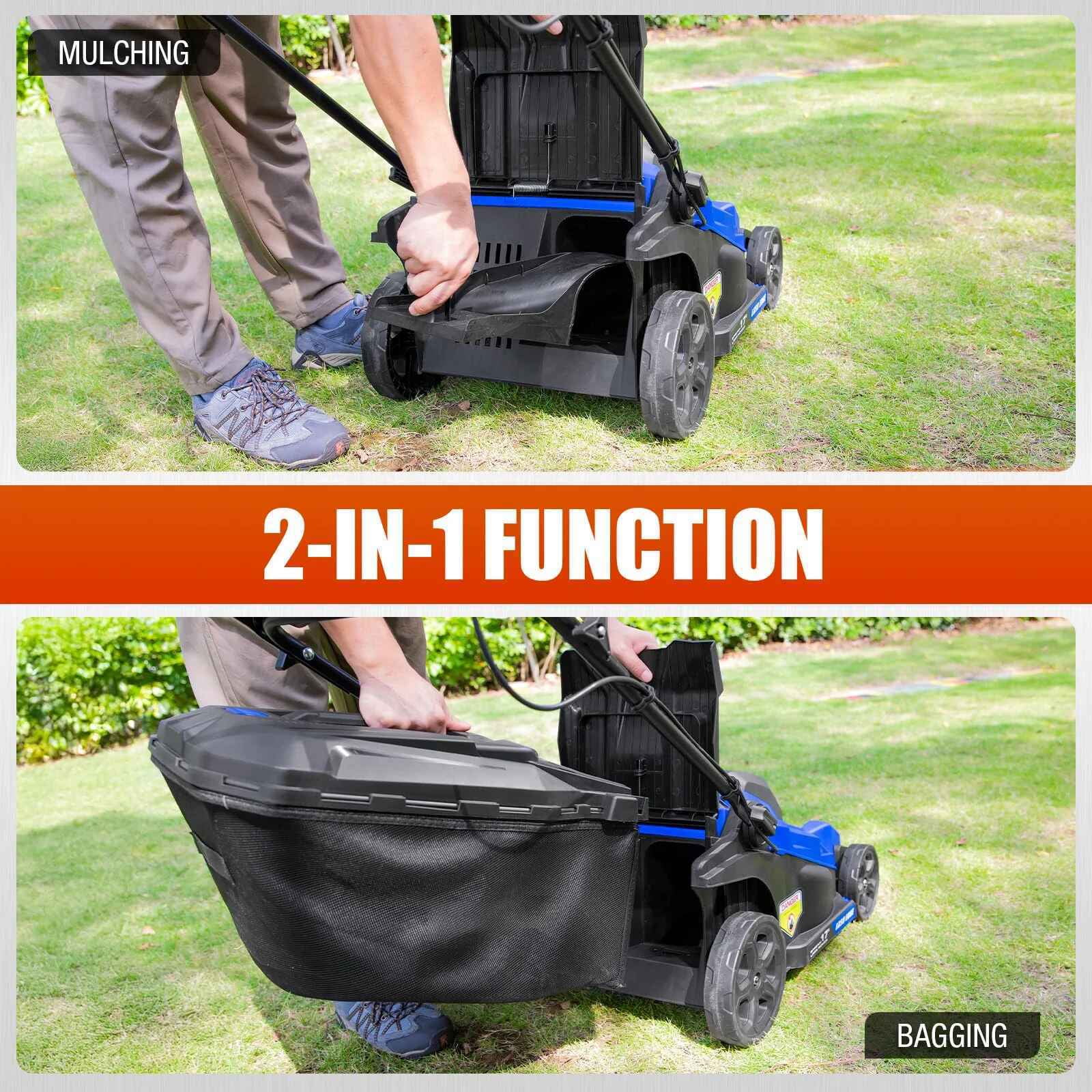 ANLIBATT Cordless Lawn Mower 17inch Electric Grass Cutter Walk-Behind Mower with Charger Combo Set 40V Brushless Battery Electric Lawn Mower Set