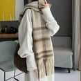 thumbnail image 2 of HOWPAY Lightweight Scarf for Women Classical Plaid Long Soft Thick Scarves with Fringe Warm Oversized Blanket Causal Cozy Cold Weather Fall Winter Shawl Wraps, 2 of 4
