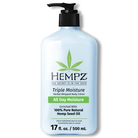 HEMPZ Body Lotion Triple Moisture - Grapefruit & Sparkling Peach Daily Moisturizing Cream  Shea Butter Hand and Body Moisturizer - Skin Care Products  100% Pure Organic Hemp Seed Oil - 17 Fl Oz