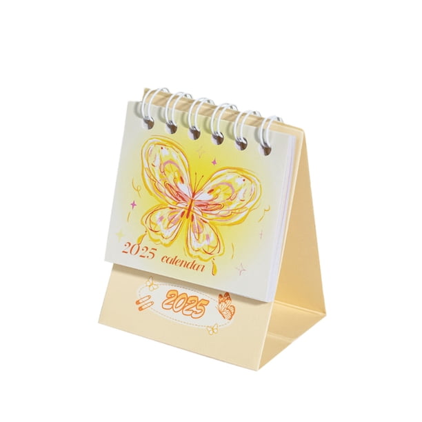 Decoraciones de Oficina para el Trabajo Calendario Mensual 2025 Cuenta Regresiva Adecuado para la Oficina Escolar Y el Hogar Mini Calendario Inglés Decoración de Escritorio de Oficina Calendario Portá