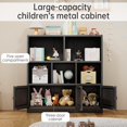thumbnail image 4 of Kids Bookshelf and Toy Storage Organizer with 3 Cabinet and 5 Open Cubbies，Kids Toys Storage Organizer Shelf with Corner Guard，Multifunctional Floor Chest for Playroom and Kid's Room（Black）, 4 of 7