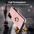 thumbnail image 3 of Feishell Fit for Samsung Galaxy Note 10 Case with 360° Rotatable Ring Holder,Shockproof Drop Resistant Premium Plain PU Leather Soft TPU Card Slots Kickstand Back Protective Phone Case,Pink, 3 of 8