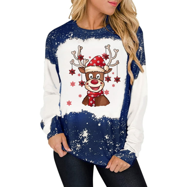 Miekld Womens Christmas Graphic Sweatshirts,1 dollar items only,overstock  clearance,shopping online website,2 dollar stuff,sweatshirt  clearance,free+stuff,womens clothes sale prime today clearance, at   Women's Clothing store