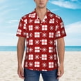 thumbnail image 4 of Christmas Gift Boxes And Snowflakes Hawaiian Shirts For Men, Summer Short-Sleeve Relaxed-Fit Button-Down Shirts 3x-Large, 4 of 9