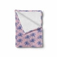thumbnail image 2 of Exotic Soft Flannel Fleece Blanket, Rhythmic Abstract Palm Leaves and Aloha in Pastel Summer Tones Illustration, Cozy Plush for Indoor and Outdoor Use, 50" x 70", Rose and Multicolor, by Ambesonne, 2 of 6