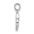 thumbnail image 2 of Sterling Silver Polished & Satin CZ Open Heart Pendant Charm, 2 of 4