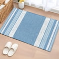 thumbnail image 2 of Vintage Sky Blue Striped Bathroom Rug Washable 2x3 Entryway Rug Non Slip Farmhouse Modern Stripes Boho Texture Front Door Mat Low Pile Indoor Doormat Throw Floor Carpet for Kitchen Bedroom Entrance, 2 of 9