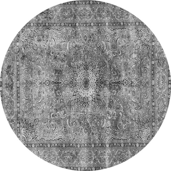 Ahgly Company Indoor Round Persian Gray Traditional Area Rugs, 4' Round