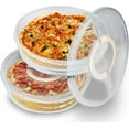 thumbnail image 7 of 2 Pack 12inch Food Storage Container with Lid and Handle, Reusable 2 Compartments Pizza Slice Storage Container, Round Clear Pie Carrier Leftover Pizza Keeper for Cake Cheesecake Tortilla Pastry, 7 of 7
