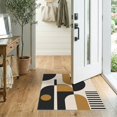 thumbnail image 2 of ODIKA 2'x3' Washable Throw Rug Non-Slip, Low Profile, Flatwoven, Easy Care Black Gold Geometric Balance Artistic Design Elegant Abstract Shapes with Refined for Hallway, Study Room, 2 of 7