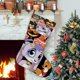 thumbnail image 1 of Billie Bust Up Tema: Calcetines de Navidad, fino lino blanco para colgar en escaleras y chimenea, decoración navideña para el hogar, regalo de Navidad. 45cm × 32cm, 1 of 5