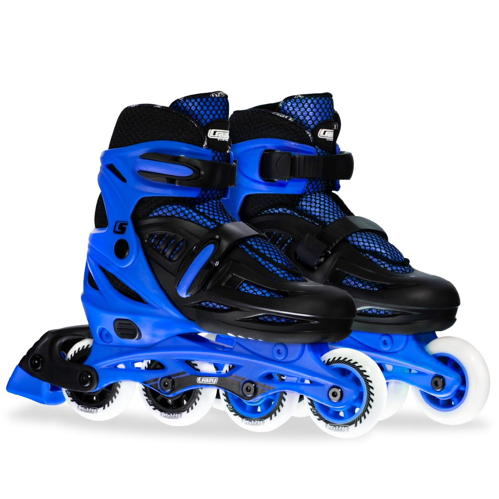 Crazy Skates Adjustable Inline Skates for Girls and Boys - Adjust to fit 4 Sizes