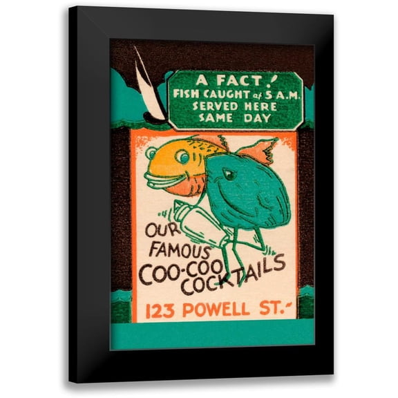 Vintage Booze Labels 11x14 Black Modern Framed Museum Art Print Titled - Our Famous Coo-Coo Cocktails