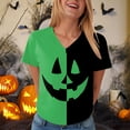 thumbnail image 4 of YDFCWXW Halloween Shirt for Women Shirt Funny Top Loose Fit V-Neck T-Shirt Short Sleeve Tee Green, XL, 4 of 7