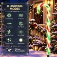 thumbnail image 5 of 30" 10PK 120LED Christmas Candy Cane Pathway Lights Outdoor Yard Decoration 8 Lighting Modes Flashing Outdoor Thicken Lighted Christmas Candy Decor for Garden, 5 of 12
