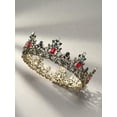 thumbnail image 5 of Corona de reina barroca con joyas - Tiaras y coronas de boda con diamantes de imitación para mujeres, accesorios para el cabello de fiesta de disfraces negros con rubí, Victoria, 5 of 5