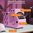 thumbnail image 6 of Hat Heat Press Machine,GOCHIFIX Automatic Hat Heat Press with 2pcs Interchangeable Platens for Caps Hats T-Shirts and HTV Iron On and Sublimation Projects,Pink, 6 of 9