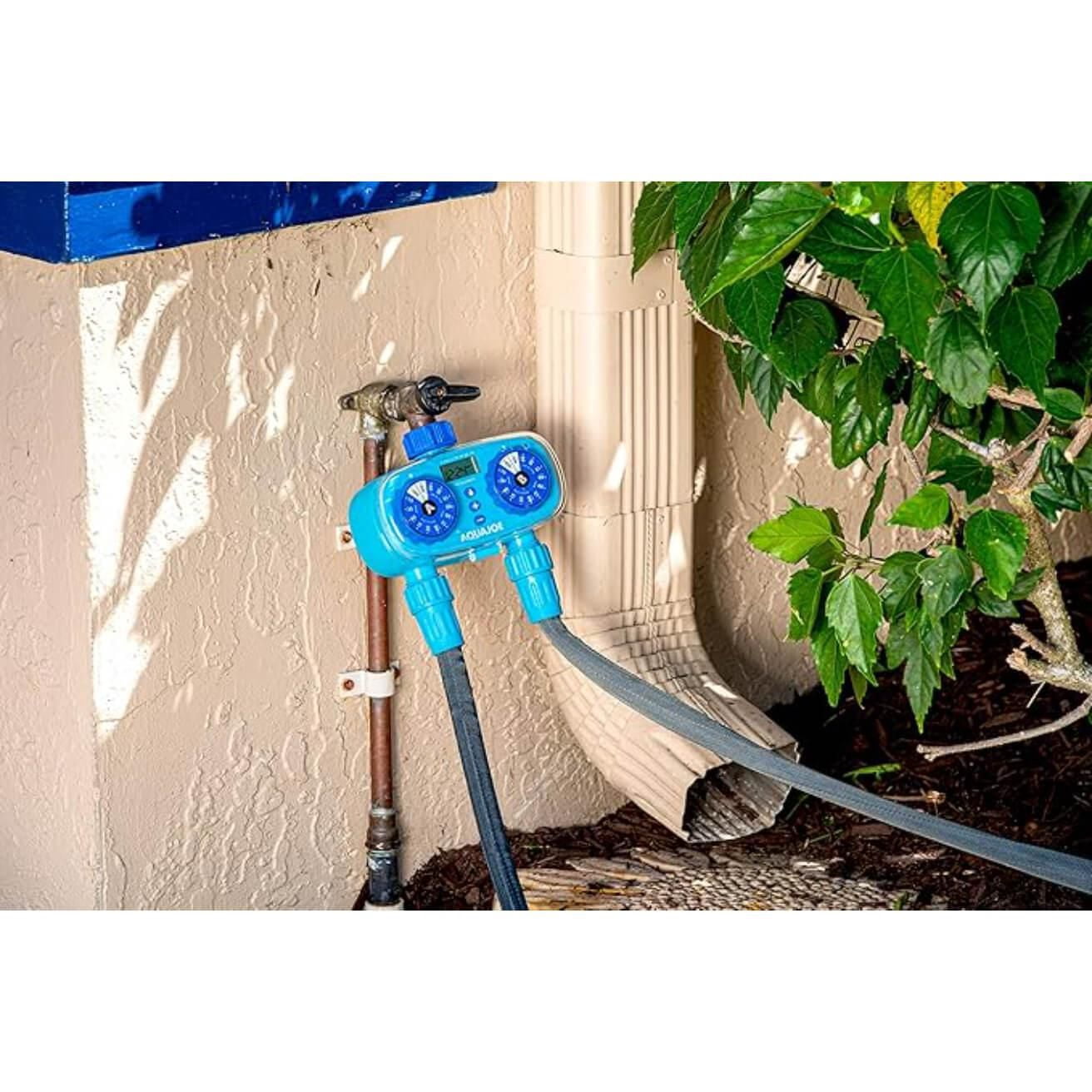 Aqua Joe AJ-ET2Z 2-Zone Electronic Water Timer, Customizable Programs, 2 Connections