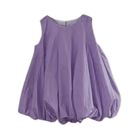 

Summer Dresses For Girls Cute Flower Bud Sleeveless Casual Sundress Holiday White Princess Skirt For 3-4 Years